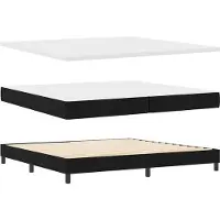 vidaXL Boxspring bed met hoofdeinde Zwart 200 x 200 cm Stof