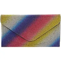 Faina Clutch marine / donkergeel / grenadine / zilver