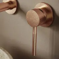 Saniclear Copper Stripes hendel voor inbouw wastafelkraan en staande badkraan (SK21437 en SK22985)
