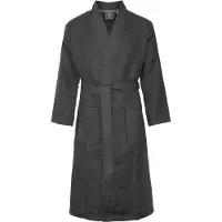 Badrock Sauna badjas wafel - grijze badjas unisex - biologisch katoen - kimono - wafel badjas dames - wafel badjas heren - wafel badjas - antraciet maat M