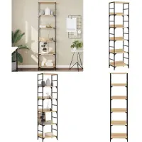 vidaXL Boekenkast Sonoma Eiken 50x33x188,5 cm Bewerkt Hout