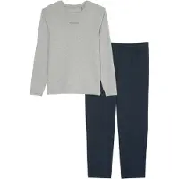 Marc O'Polo Pyjama kort 'Mix & Match' grijs gemêleerd / zwart