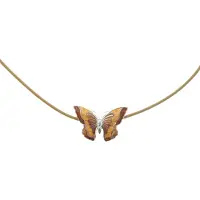 Behave - Ketting Dames - Cloisonné - Vlinder - Bruin Emaille - Cloisonné - 40 cm Lang