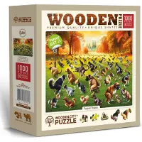 Wooden.City Puppies Poopies Houten puzzels voor volwassenen 1000 stukjes - Gemaakt in EU - Afmeting 21,25 x 15,5 inch - Grappige cadeaus