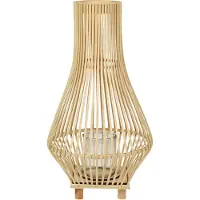 Beliani LEYTE - Lantaarn - Lichtbruin - 58 cm - Wilgenhout