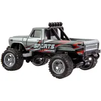 Amewi Grijs Brushed 1:64 RC auto Elektro Monstertruck Achterwielaandrijving RTR 2,4 GHz Incl. accu en laadkabel, Met lichteffect