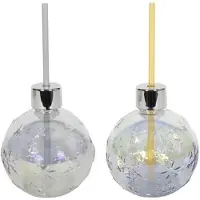 Svenska Living Beker kerstbal met rietje zilver/goud