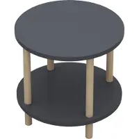 En.casa Bijzettafel 'Ves' met onderin een opbergruimte, 49 x Ø42 cm, grijs