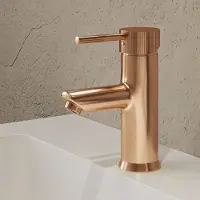 Saniclear Copper Stripes wastafelkraan geborsteld koper