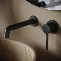 Saniclear Nero Stripes inbouw wastafelkraan zwart mat