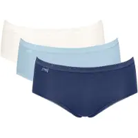 Sloggi Slip ' Basic+ Midi ' lichtblauw / donkerblauw / wit
