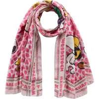 Codello Sjaal 'Peanuts' beige / pink / zwart / wit