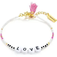 Yokoamii Armband goud / pink / zwart / wit