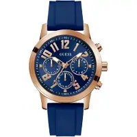 GUESS Analoog horloge 'PARKER' donkerblauw / goud