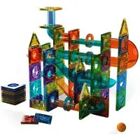 Eco toys Knikkerbaan Magnetisch - 105 Stuks - Magnetische Tegels Bouwstenen - Magneten - Magnetisch Speelgoed
