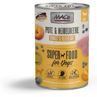 Mac'S Hondenvoer Natvoer Blik - 93,7% Kalkoen & Bosbessen - 6 x 400g