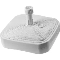 Kadax Parasolstandaard, ronde parasolstandaard, parasolhouder vulbaar met zand water of grind, standaard van kunststof voor tuin, terras, strand (versie 2 vierkant, wit)