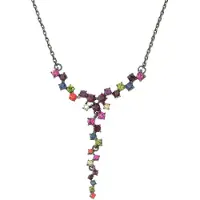 Behave - Ketting - Dames - Antiek Goud-Brons Kleur - Multicolor Steentjes - 46 cm