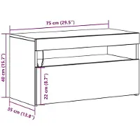 vidaXL TV Kast 75 x 35 x 40 cm Zwart Eiken Bewerkt hout