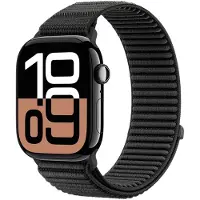 Strap-it Wave nylon bandje met klittenbandsluiting - geschikt voor Series Apple Watch 1/2/3/4/5/6/8/9/10/11/SE(2-3)/Ultra(2-3) - iWatch bandje voor grote maten 44mm 45mm 46mm 49mm (zwart)