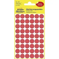 Avery Zweckform Etiket Avery 3141 rond 12mm rood 270 stuks - 8 stuks