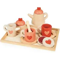 Mentari Keukentje - Theeset Met Dienblad - 23X16X9Cm - Hout - 3 Jaar