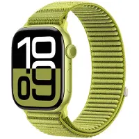 Strap-it Wave nylon bandje met klittenbandsluiting - geschikt voorApple Watch Series 1/2/3/4/5/6/7/8/9/10/11/SE/SE2/SE3 - iWatch bandje voor kleine maten 38mm 40mm 41mm 42mm (veld groen)