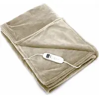 DistinQ Elektrische Bovendeken XXL 180x160 cm - 2 persoons omslagdeken - 160Watt - Automatische Uitschakeling - Oververhittingsbescherming - 9 Standen - Warmtedeken - Beige Energiezuinig -