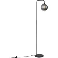 QAZQA Art Deco vloerlamp zwart met smoke glas - Sandra