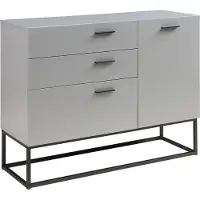 En.casa Sideboard Lavangen commode 75x100x35 cm lichtgrijs en zwart []