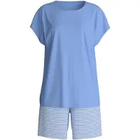 Calida Korte pyjama lichtblauw / wit