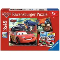 Ravensburger Disney Cars. Wereldwijde race pret- Drie puzzels van 49 stukjes - kinderpuzzel
