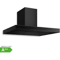 Klarstein Velaire Afzuigkap 90 cm - 595 m³/u luchtstroom, A++ energie, touchbediening, ledverlichting, stil, vaatwasmachinebestendig filter, wandmontage, recirculatie en afvoer, zwart