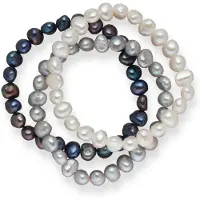 Valero Pearls Armband donkerblauw / grijs / wit