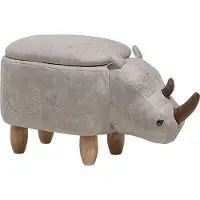 Beliani RHINO - Hocker - Grijs - Kunstleer