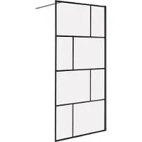 Beliani TAPAJOS - Douchewand - Zwart - Veiligheidsglas