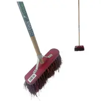 Synx Tools Straatbezem Bassin Rood 30 cm - harde bezem - buitenbezem - Incl. bezemsteel 150 cm