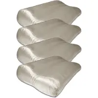 Silk Heaven Voordeelset 4x 100% Zijden kussensloop Ergnomisch Ivoor - 19MM - 30x50cm - Satijn geweven zijden kussensloop - Anti rimpel kussensloop - - 30x50cm