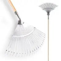 Synx Tools Gazonhark 22 Tanden - Verstelbaar - gazon hark - Incl. steel 150 cm
