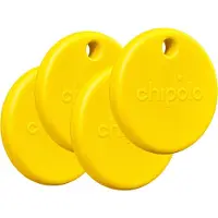 Chipolo POP - Bluetooth Tracker & KeyFinder - Werkt met Apple Find My & Android Find My Device - Tracker Apple iPhone & Android - 120 dB - Geel - 4 Pack