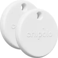 Chipolo POP - Bluetooth Tracker & KeyFinder - Werkt met Apple Find My & Android Find My Device - Tracker Apple iPhone & Android - 120 dB - Wit - 2 Pack