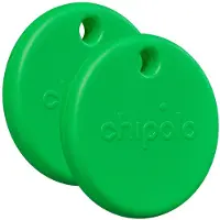 Chipolo POP - Bluetooth Tracker & KeyFinder - Werkt met Apple Find My & Android Find My Device - Tracker Apple iPhone & Android - 120 dB - Groen - 2 Pack