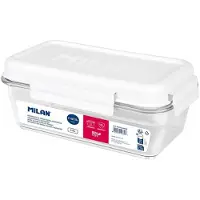 Milan Hermetische Lunchtrommel Milan 1,2 L Wit Transparant Plastic Rechthoekig