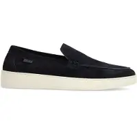 Manfield Donkerblauwe suède loafers | Maat 46