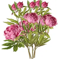 Top Art Topart Kunstbloem pioenroos Spring Dream - 5x - roze - 73 cm - kunststof steel - decoratie
