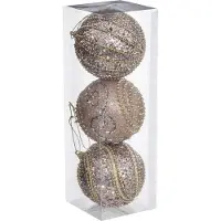 Atmosphera Kerst - Kerstballen - Met kralen - Set van 6 ballen - Voor in de kerstboom