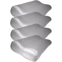 Silk Heaven Voordeelset 4x 100% Zijden kussensloop Licht Grijs Ergonomisch - 19MM - 30x50cm - Satijn geweven zijden kussensloop - Anti acne kussensloop - - 30x50cm