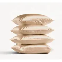 Silk Heaven 4x Zijden Kussensloop 80x80cm Donker Champagne Hotelsluiting 19 Momme - Kussensloop set - Luxe Silk Kussensloop 100% moerbei zijde - Zijde kussensloop - - 80x80cm / Hotelsluiting