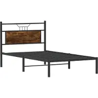 vidaXL Bedframe zonder matras hout gerookt eikenkleurig 100x190 cm
