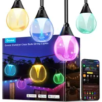 Govee Outdoor Clear Bulb String Lights 15 meter | Wi-Fi + Bluetooth | RGBIC | 15 lampjes